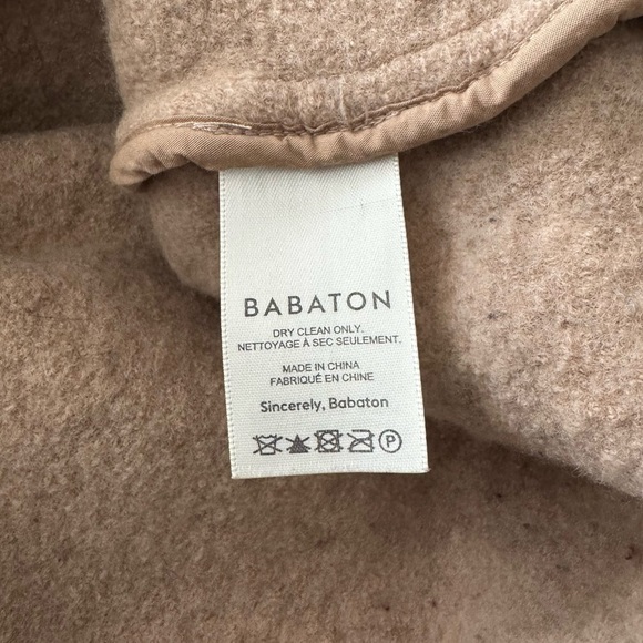 Aritzia Babaton Pelli Merino Wool Oversized Shacket Shirt Jacket Heather Camel - Picture 5 of 8